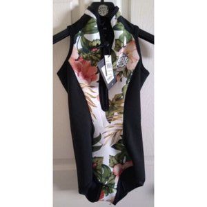 Rip Curl Black and Floral One Piece Swimsuit